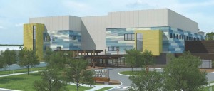 A rendered drawing of the new Campbell River Hospital to be completed in 2017.